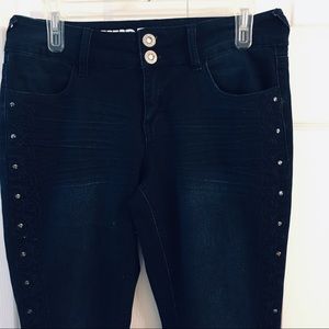 Dark navy embroidered blue Jeans Size 6